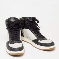 مملوكة مسبقًا Louis Vuitton Tricolor Monogram Canvas And Leather Rivoli High Top Sneakers Size 42