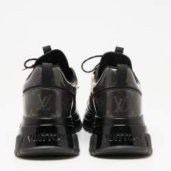 Louis Vuitton Black/Brown Monogram Canvas and Mesh Run Away Pulse Sneakers Size 41.5