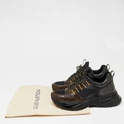 Louis Vuitton Black/Brown Monogram Canvas and Mesh Run Away Pulse Sneakers Size 41.5