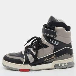 Trainer sneaker boot high leather high trainers Louis Vuitton Grey