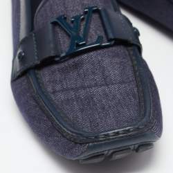 Pre Owned Louis Vuitton Blue Denim Monte Carlo Loafers Size 43.5