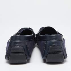 Pre Owned Louis Vuitton Blue Denim Monte Carlo Loafers Size 43.5