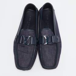 Pre Owned Louis Vuitton Blue Denim Monte Carlo Loafers Size 43.5