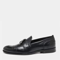 مملوكة مسبقًا Louis Vuitton Black Leather Trading Loafers Size 42.5