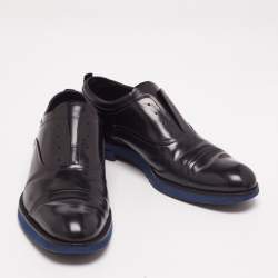 Louis Vuitton Black Leather Cap Toe Lace Up Derby Size 42.5