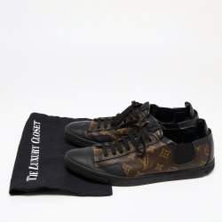 Louis Vuitton Brown Monogram Canvas And Leather Slalom Low Top Sneakers Size 44