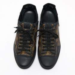 Louis Vuitton Brown Monogram Canvas And Leather Slalom Low Top Sneakers Size 44