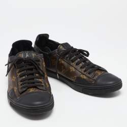 Louis Vuitton Brown Monogram Canvas And Leather Slalom Low Top Sneakers Size 44