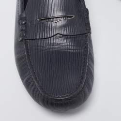 Pre Owned حذاء لوفرز لوي فيتون جلد رصاصي داكن سليب أون مقاس 44