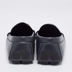 Pre Owned حذاء لوفرز لوي فيتون جلد رصاصي داكن سليب أون مقاس 44