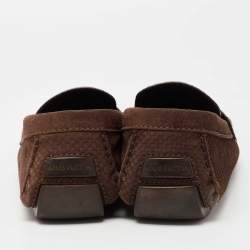 Louis Vuitton Brown Suede  Monte Carlo Slip on Loafers Size 44.5