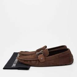 Louis Vuitton Brown Suede  Monte Carlo Slip on Loafers Size 44.5
