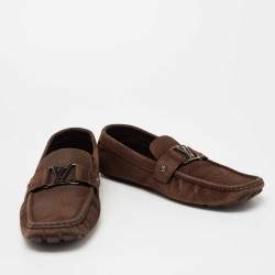 Louis Vuitton Brown Suede  Monte Carlo Slip on Loafers Size 44.5