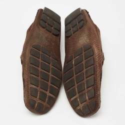 Louis Vuitton Brown Suede  Monte Carlo Slip on Loafers Size 44.5