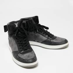 مملوكة مسبقًا Louis Vuitton Black/Grey Monogram Canvas Rivoli High Top Sneakers Size 44