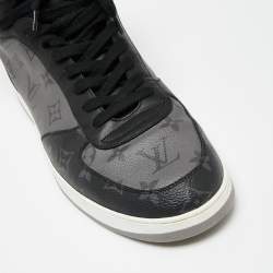 مملوكة مسبقًا Louis Vuitton Black/Grey Monogram Canvas Rivoli High Top Sneakers Size 44