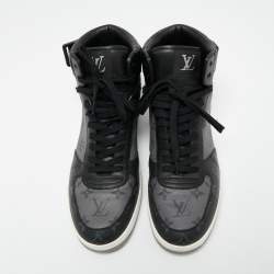 مملوكة مسبقًا Louis Vuitton Black/Grey Monogram Canvas Rivoli High Top Sneakers Size 44