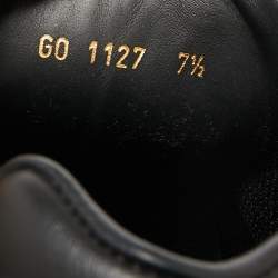 Pre Owned Louis Vuitton Yellow/Black Cotton Knit And Leather Run Away Sneakers  Size 41.5