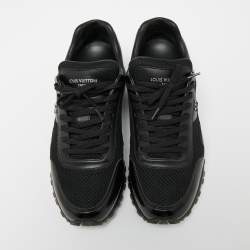 مملوكة مسبقًا Louis Vuitton Black Mesh and Monogram Leather And Mesh Run-Away Low-Top Sneakers Size 40