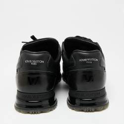 مملوكة مسبقًا Louis Vuitton Black Mesh and Monogram Leather And Mesh Run-Away Low-Top Sneakers Size 40