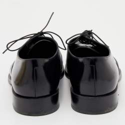 Pre Owned حذاء أوكسفورد لوي فيتون جلد أسود برباط مقاس 43