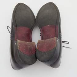 Pre Owned حذاء أوكسفورد لوي فيتون جلد أسود برباط مقاس 43