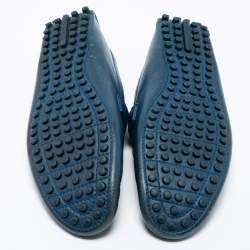 Pre Owned Louis Vuitton Blue Leather Hockenheim Slip-On Loafers Size 43