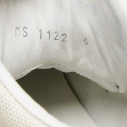 Pre Owned Louis Vuitton Off-White Leather and Mesh High-Top Sneakers Size 40