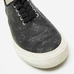 مملوكة مسبقًا حذاء رياضي لوي فيتون تروكاديرو كانفاس إيكليبس مونوغرامي رصاصي داكن بعنق منخفض مقاس 44