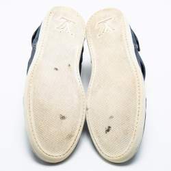 Pre Owned Louis Vuitton Navy Blue/Black Suede And Leather Lace Up Sneakers Size 42