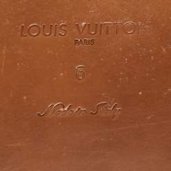 Louis Vuitton Brown Leather Criss Cross Flat Sandals Size 40