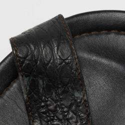 Louis Vuitton Black Crocodile Leather Cross Strap Flat Slide Sandals Size 40