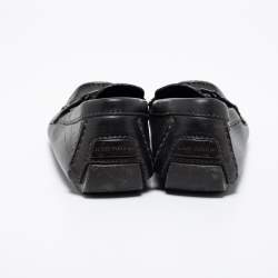 Pre Owned حذاء لوفرز لوي فيتون مونت كارلو جلد أسود مقاس 42.5