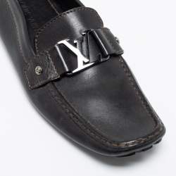 Pre Owned حذاء لوفرز لوي فيتون مونت كارلو جلد أسود مقاس 42.5