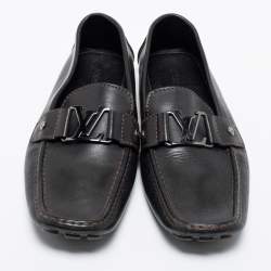 Pre Owned حذاء لوفرز لوي فيتون مونت كارلو جلد أسود مقاس 42.5