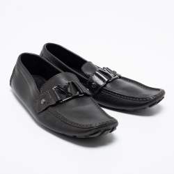 Pre Owned حذاء لوفرز لوي فيتون مونت كارلو جلد أسود مقاس 42.5