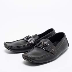 Pre Owned حذاء لوفرز لوي فيتون مونت كارلو جلد أسود مقاس 42.5