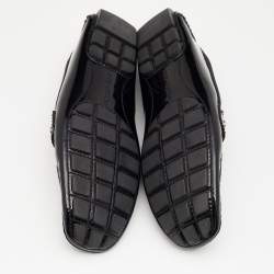 Pre Owned Louis Vuitton Black Patent Leather Monte Carlo Slip On Loafers Size 41.5