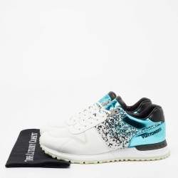 Pre Owned Louis Vuitton Tri-Color Leather and Printed Fabric Runaway Low-Top Sneakers Size 41.5