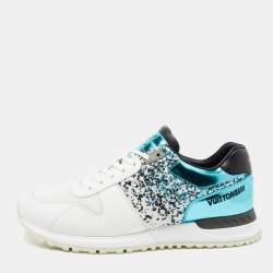 Pre Owned Louis Vuitton Tri-Color Leather and Printed Fabric Runaway Low-Top Sneakers Size 41.5