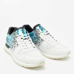 Pre Owned Louis Vuitton Tri-Color Leather and Printed Fabric Runaway Low-Top Sneakers Size 41.5