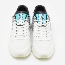 Pre Owned Louis Vuitton Tri-Color Leather and Printed Fabric Runaway Low-Top Sneakers Size 41.5