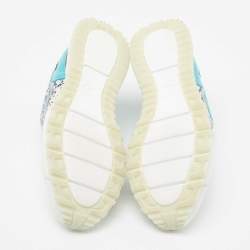 Pre Owned Louis Vuitton Tri-Color Leather and Printed Fabric Runaway Low-Top Sneakers Size 41.5