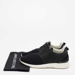 Pre Owned Louis Vuitton Black Leather and Mesh Fastlane Sneakers Size 41.5