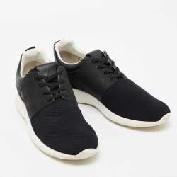 Pre Owned Louis Vuitton Black Leather and Mesh Fastlane Sneakers Size 41.5