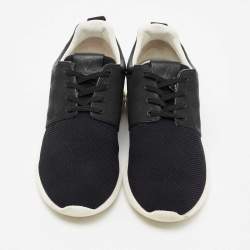 Pre Owned Louis Vuitton Black Leather and Mesh Fastlane Sneakers Size 41.5