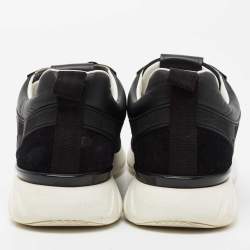 Pre Owned Louis Vuitton Black Leather and Mesh Fastlane Sneakers Size 41.5