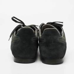 مملوكة مسبقًا Louis Vuitton Green Suede And Mesh Lace Up Sneakers Size 42.5