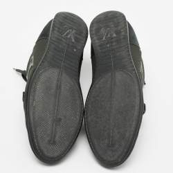 مملوكة مسبقًا Louis Vuitton Green Suede And Mesh Lace Up Sneakers Size 42.5