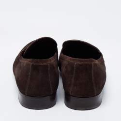 مملوكة مسبقًا حذاء لوفرز لوي فيتون سليب أون سويدي بني داكن مقاس 42.5